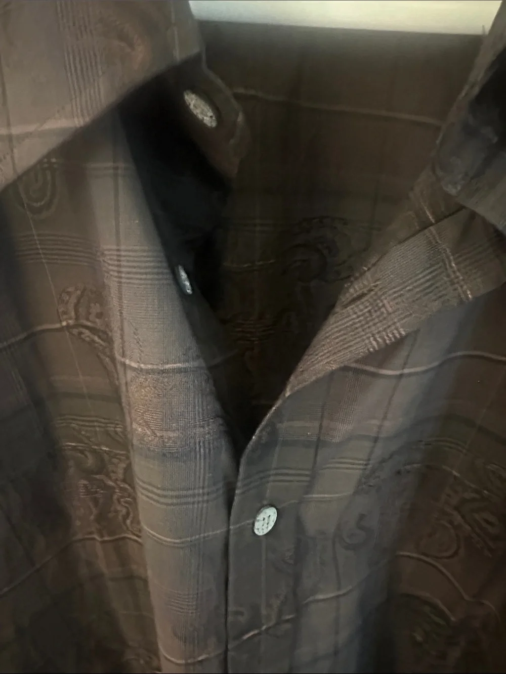 Ted Baker Black Plaid Paisley Button-Down Shirt - Picture 7 of 7